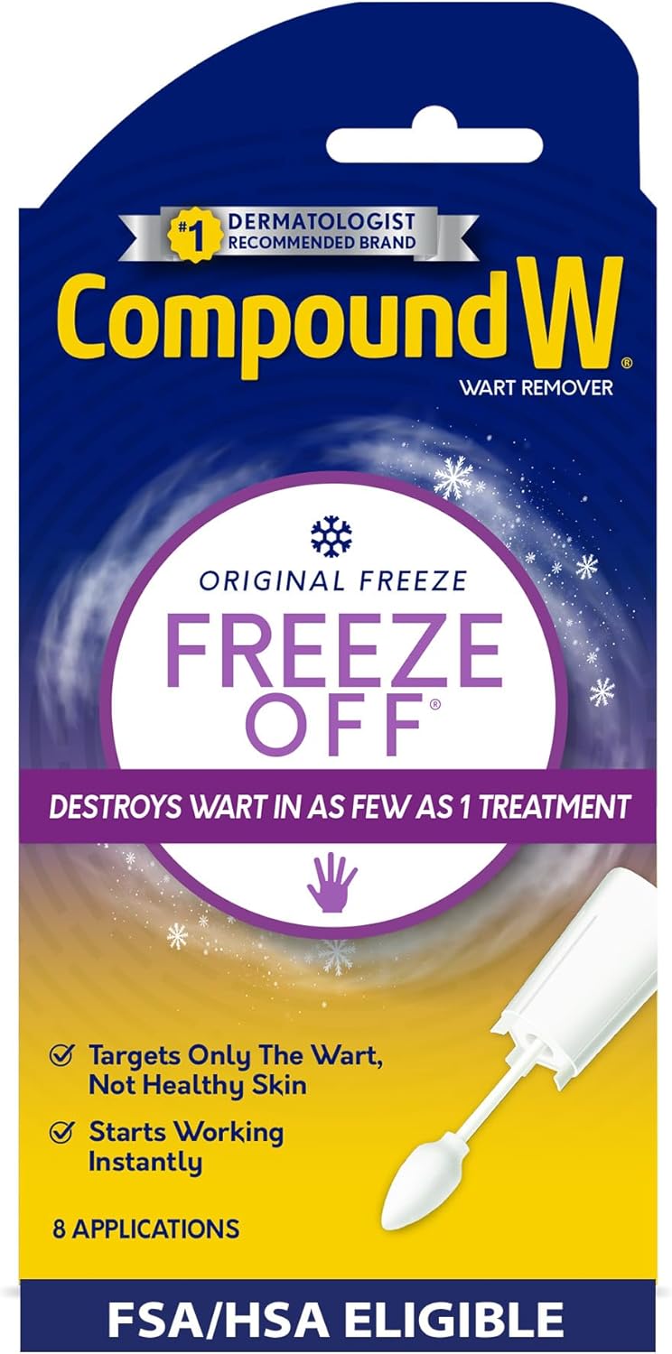 Compound W Freeze Off Wart Remover, Wart Removal System for Removing Common & Plantar Warts, 8 Applications - Image 1